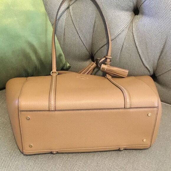 TORY BURCH CARTER TOTE LAPTOP TRAVEL SHOPPING OFFICE TIRAMISU - Picture 5 of 6